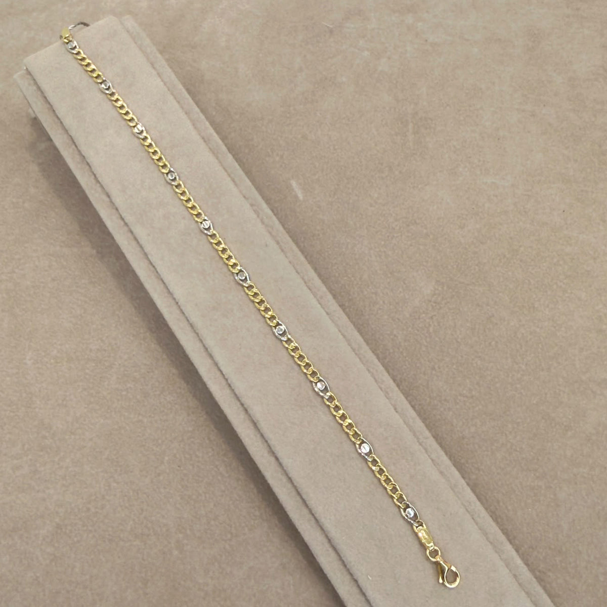 BRACCIALE GROUMETTE BICOLORE IN ORO GIALLO E BIANCO 18 KT (750)