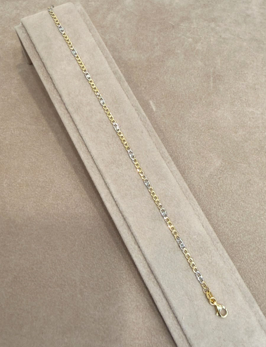 BRACCIALE GROUMETTE BICOLORE IN ORO GIALLO E BIANCO 18 KT (750)