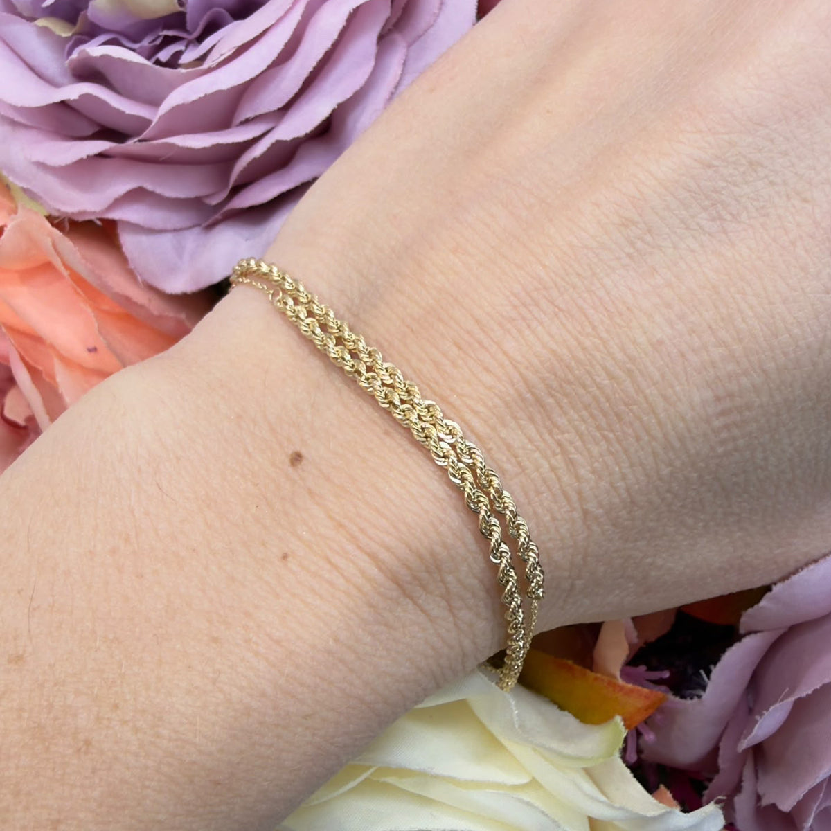 BRACCIALE DOPPIO FILO TORCHON IN ORO GIALLO 18 KT (750)