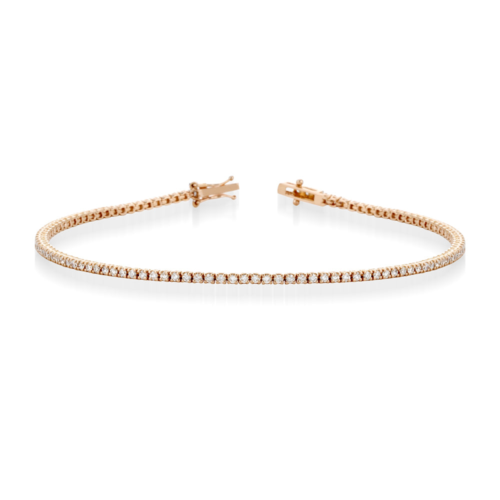 BRACCIALE TENNIS IN ORO ROSA 18 CARATI E DIAMANTI