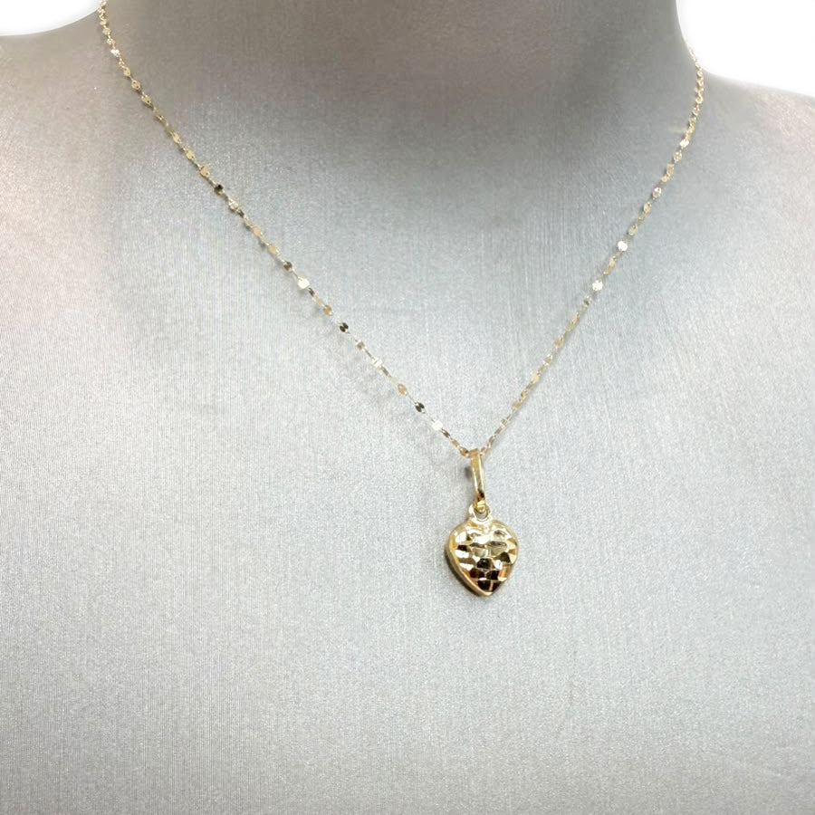 Collana con cuore sfaccettato in oro giallo 18 KT (750)