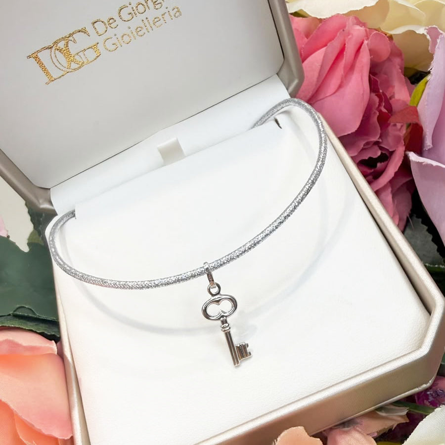 Ciondolo Chiave in Oro Bianco 18 KT