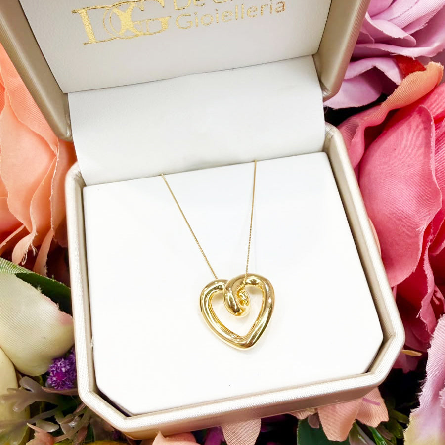Collana Cuore Moderno in Oro Giallo 18 KT