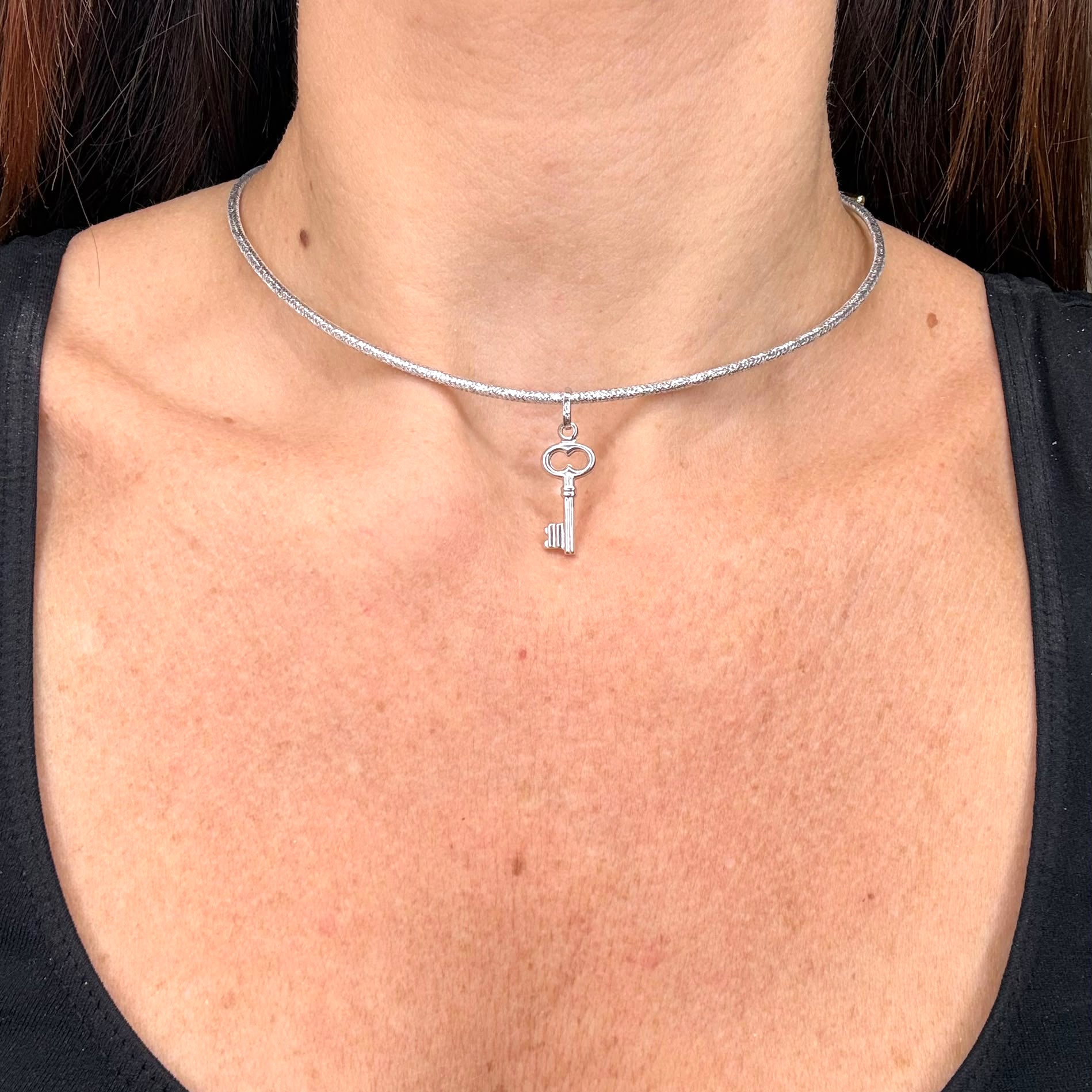 Ciondolo Chiave in Oro Bianco 18 KT