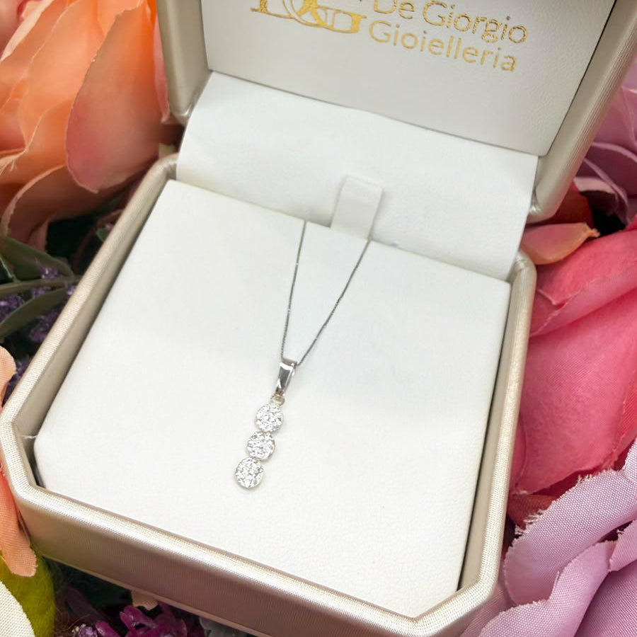 Collana con Pendente a Trilogy in Oro Bianco 18 KT