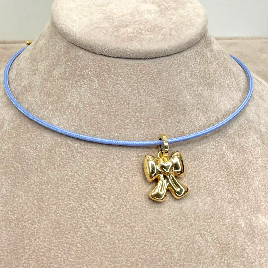 Ciondolo Fiocco Bombato in Oro Giallo 18 KT