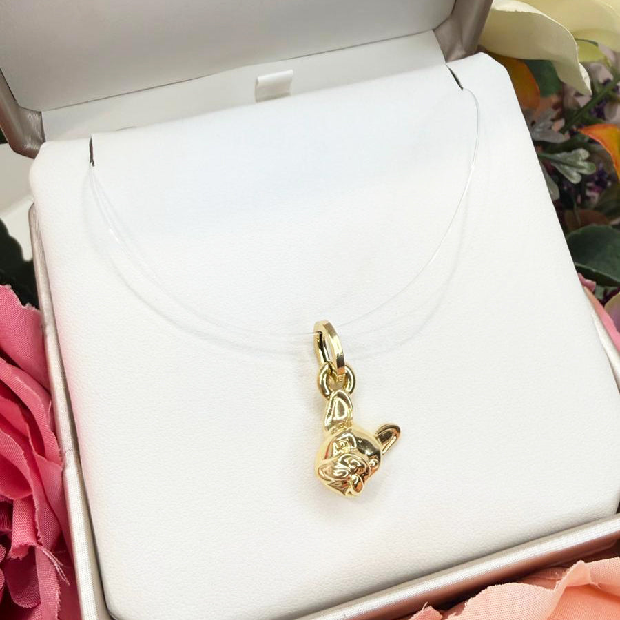 Ciondolo Bulldog Bombato in Oro Giallo 18 KT