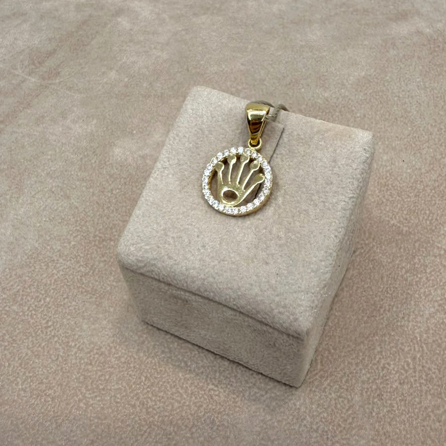 Pendente in Oro Giallo 18 KT con Zirconi