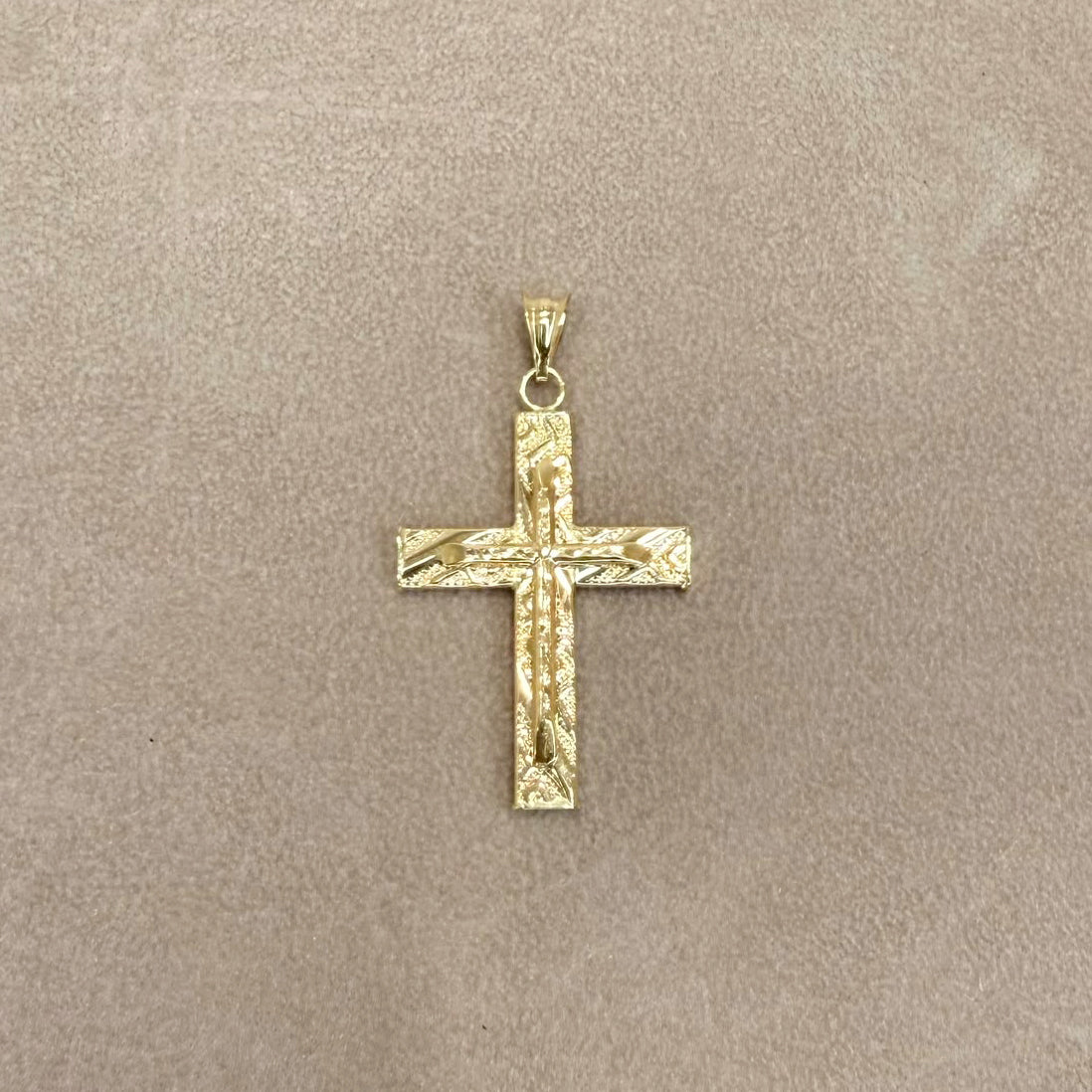 CIONDOLO CROCE IN ORO GIALLO 18 KT (750) LAVORATA