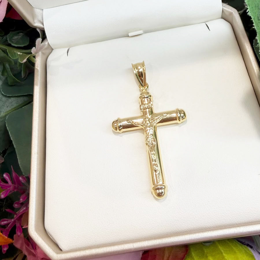 CIONDOLO CROCE CON CRISTO IN ORO GIALLO 18 KT (750)