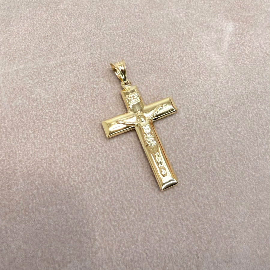 CIONDOLO CROCE CON CRISTO IN ORO GIALLO 18 KT (750)
