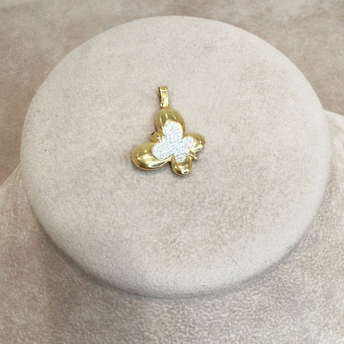 CIONDOLO FARFALLA IN ORO GIALLO 18 KT (750) CON ZIRCONI
