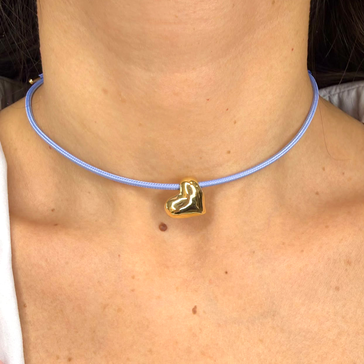 Collana con Cuore Bubble in Oro Giallo 18 KT (750)