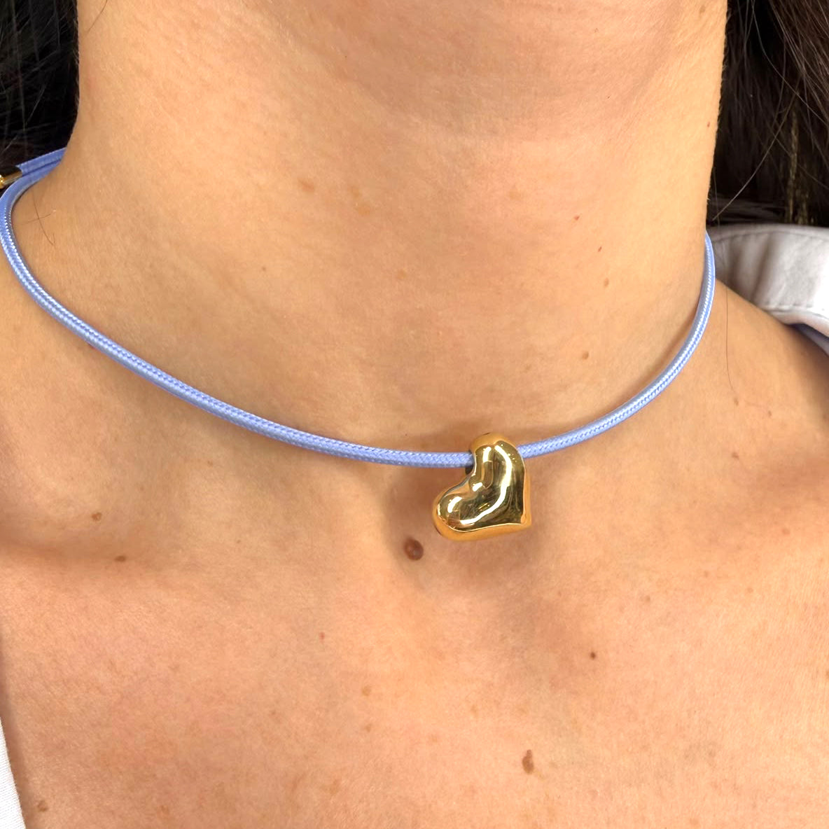 Collana con Cuore Bubble in Oro Giallo 18 KT (750)
