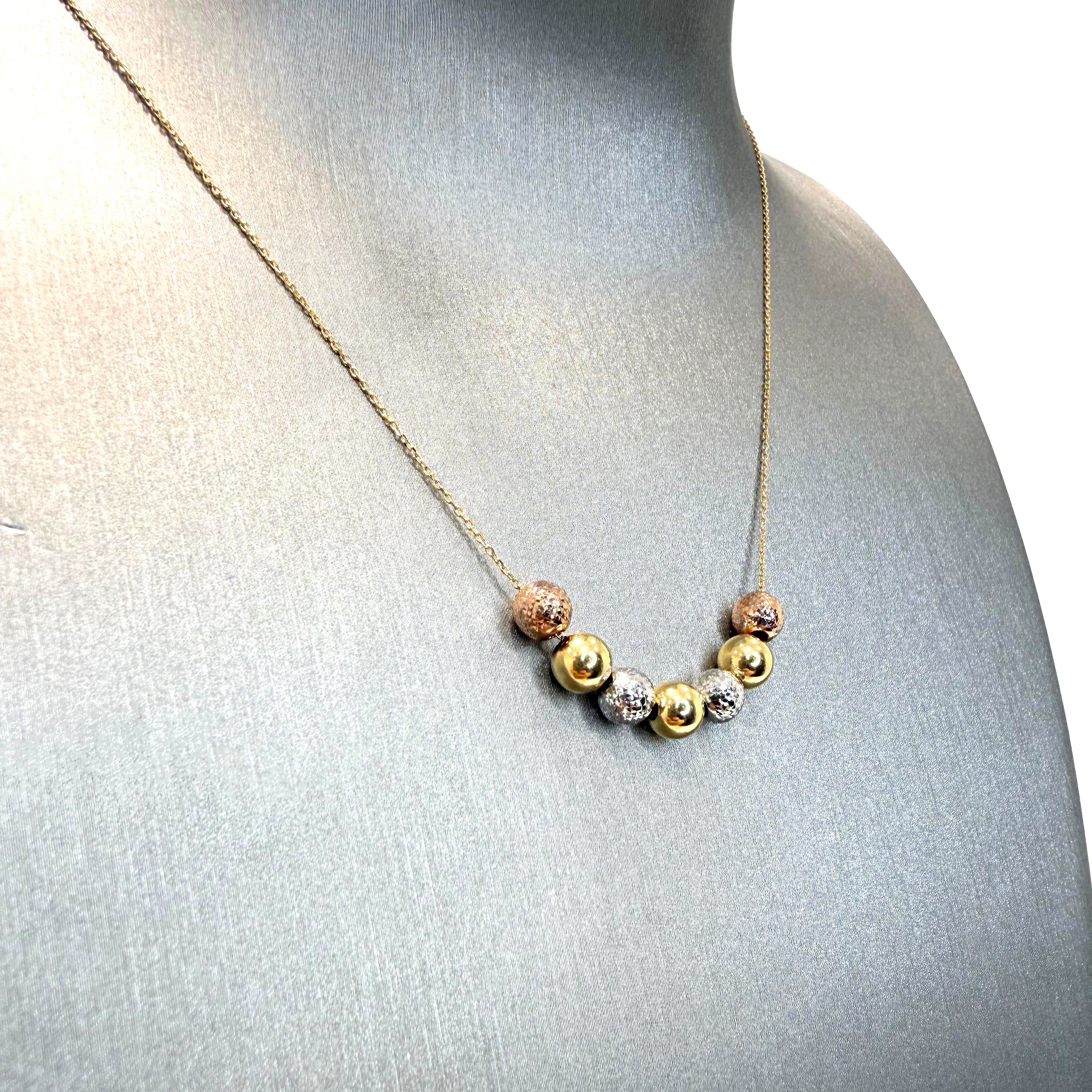 Collana con sfere in oro tricolore 18KT (750) – Made in Italy