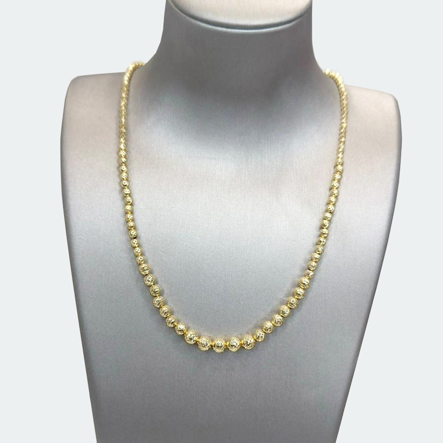 Collana boule diamantata in oro giallo 18 KT (750)