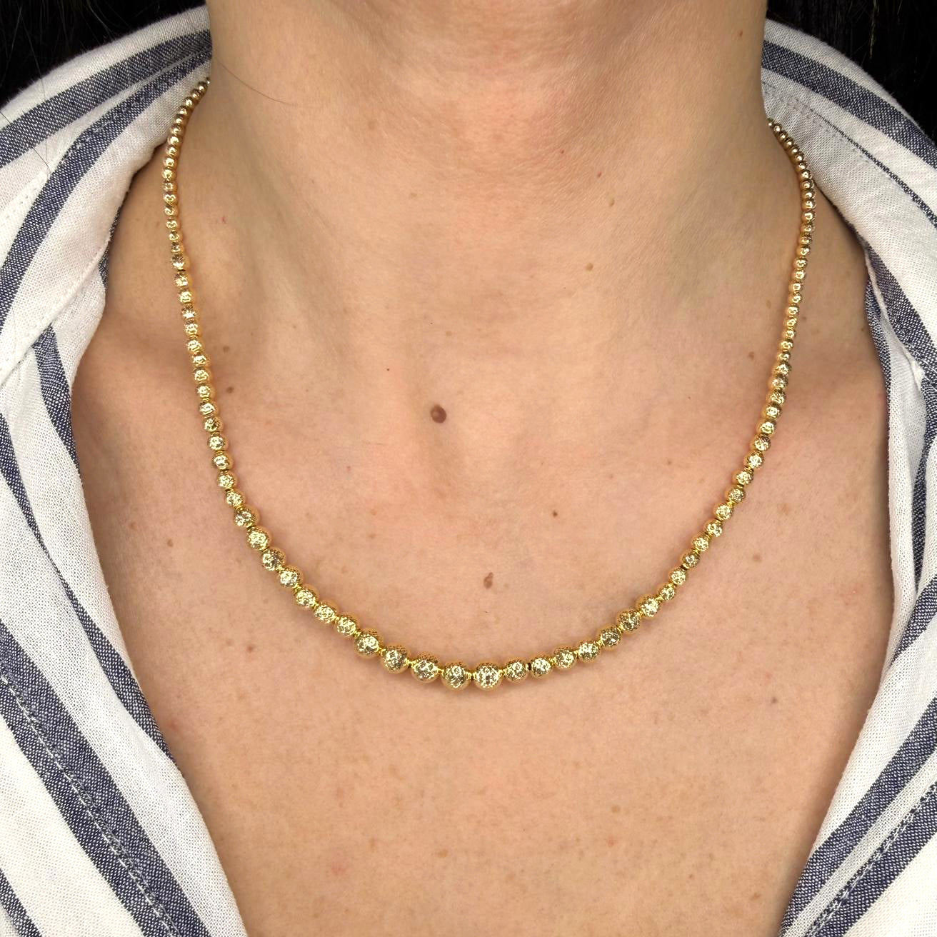 Collana boule diamantata in oro giallo 18 KT (750)