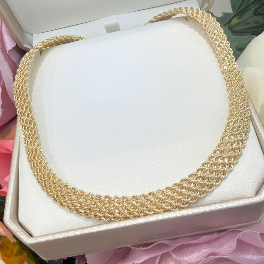 Collana Intrecciata in Oro Giallo 18 KT