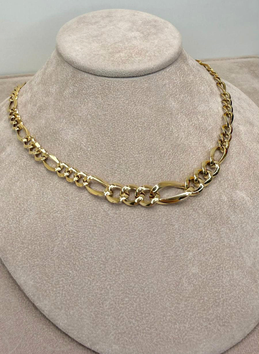 Collana a Maglie Alternate in Oro Giallo 18 KT