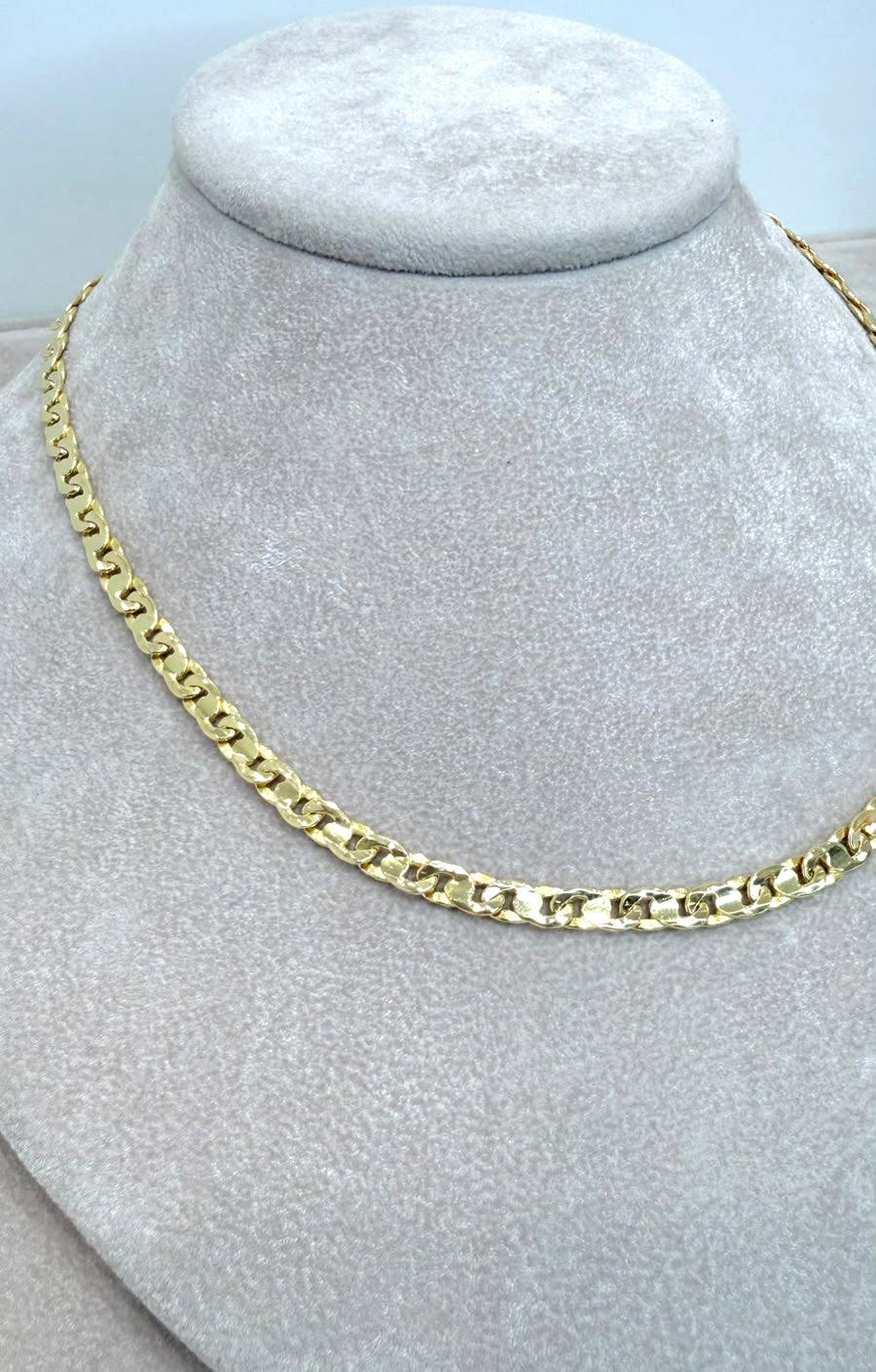 Collana Maglia Grumetta Lavorata in Oro Giallo 18 KT