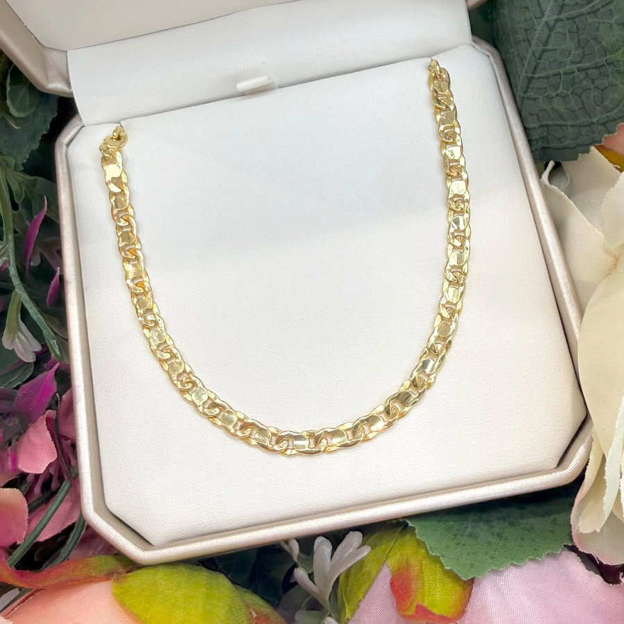 Collana Maglia Grumetta Lavorata in Oro Giallo 18 KT
