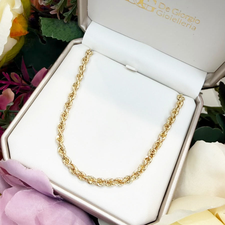 COLLANA TORCHON INTRECCIATA IN ORO GIALLO 18 KT