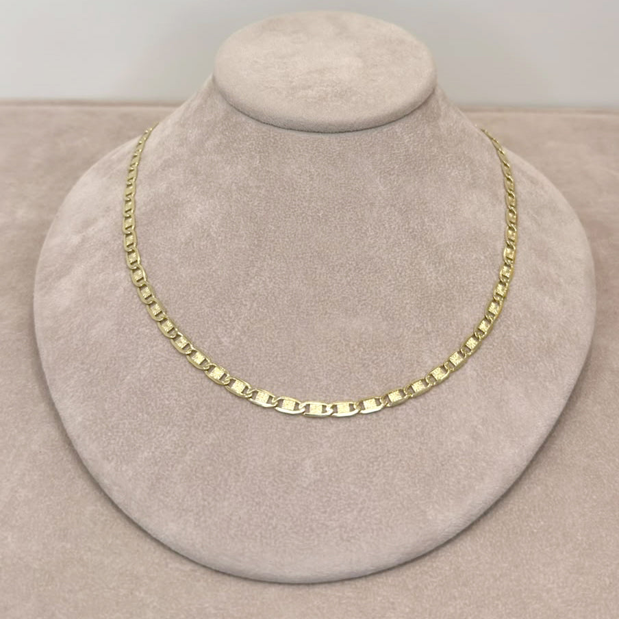 COLLANA UOMO A MAGLIA RETTANGOLARE LAVORATA IN ORO GIALLO 18 KT (750)
