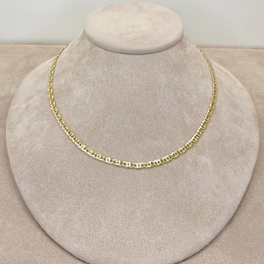COLLANA UOMO A MAGLIA MARINARA LAVORATA IN ORO GIALLO 18 KT (750)