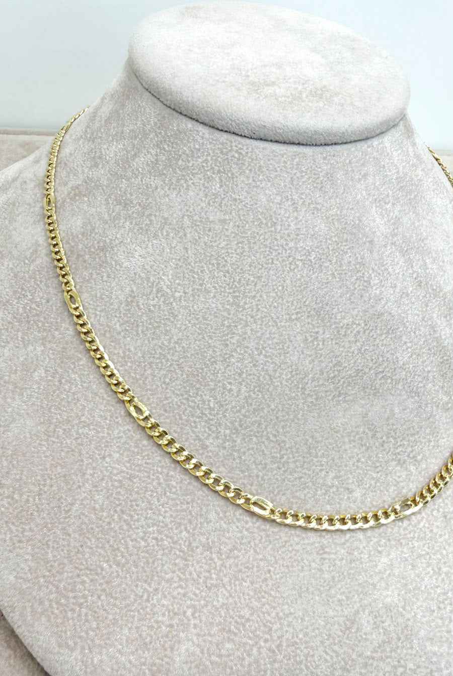 COLLANA UOMO A MAGLIA GRUMETTA CON ELEMENTI OVALI IN ORO GIALLO 18 KT (750)