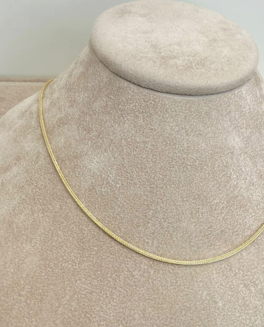 COLLANA IN ORO GIALLO 18 KT (750) MAGLIA INTRECCIATA