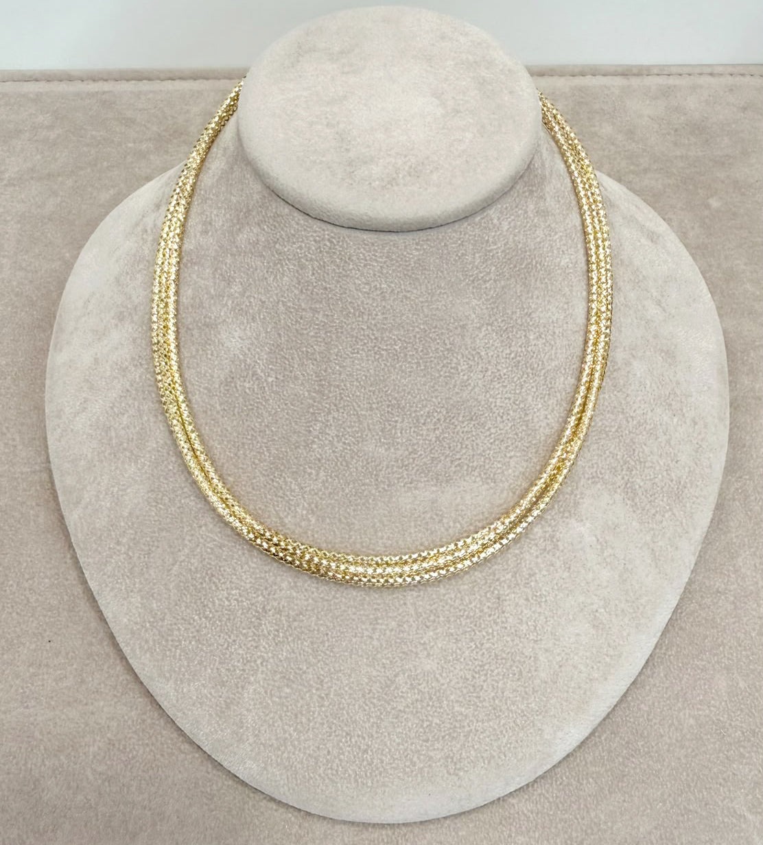 COLLANA TRE FILI IN ORO GIALLO 18 KT (750)