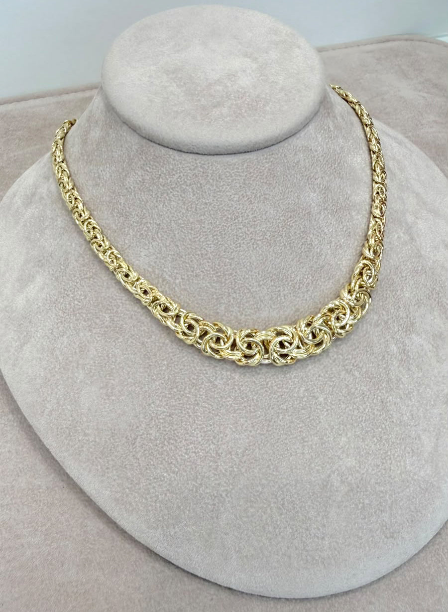 COLLANA A MAGLIE INTRECCIATE DEGRADÉ IN ORO GIALLO 18 KT (750)