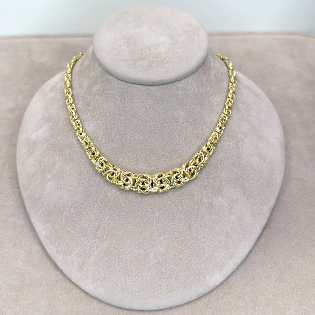 COLLANA A MAGLIE INTRECCIATE DEGRADÉ IN ORO GIALLO 18 KT (750)