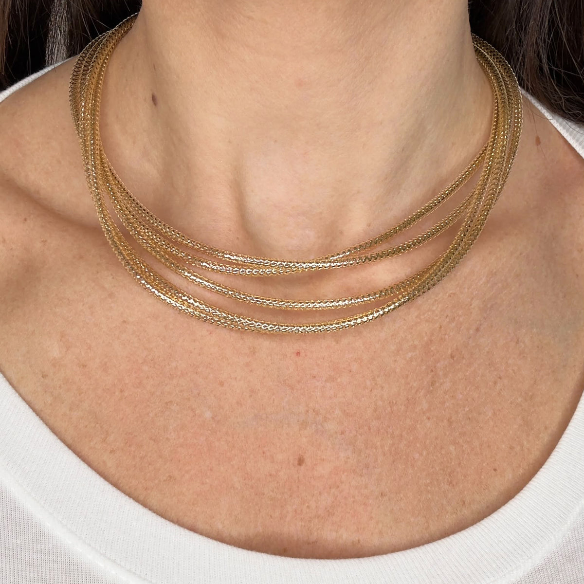 COLLANA MULTIFILO IN ORO GIALLO 18 KT (750)