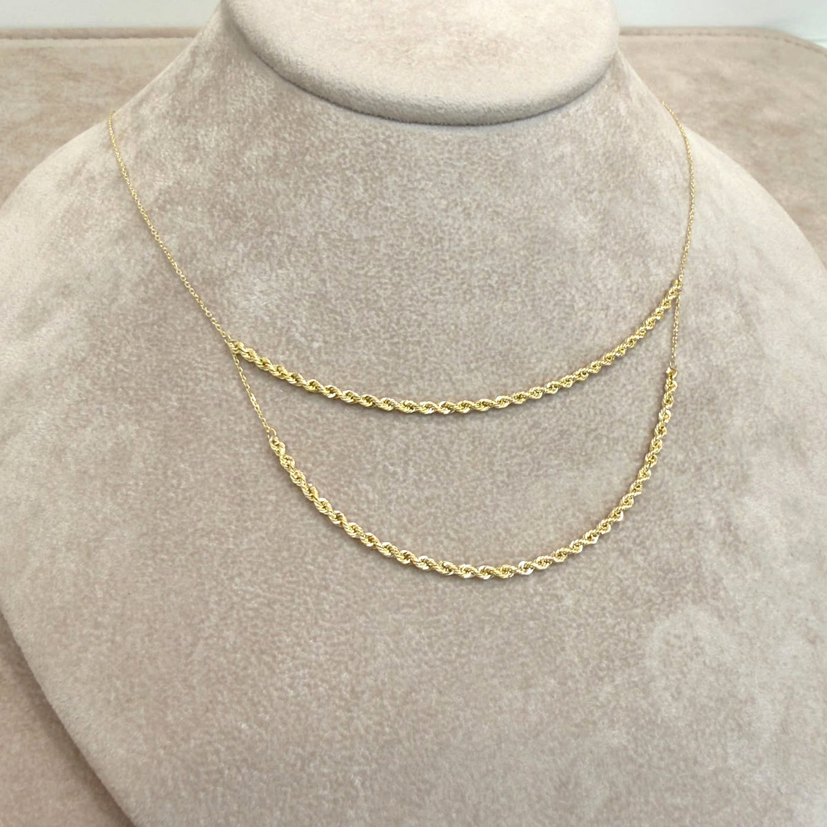 COLLANA DOPPIO FILO TORCHON IN ORO GIALLO 18 KT (750)