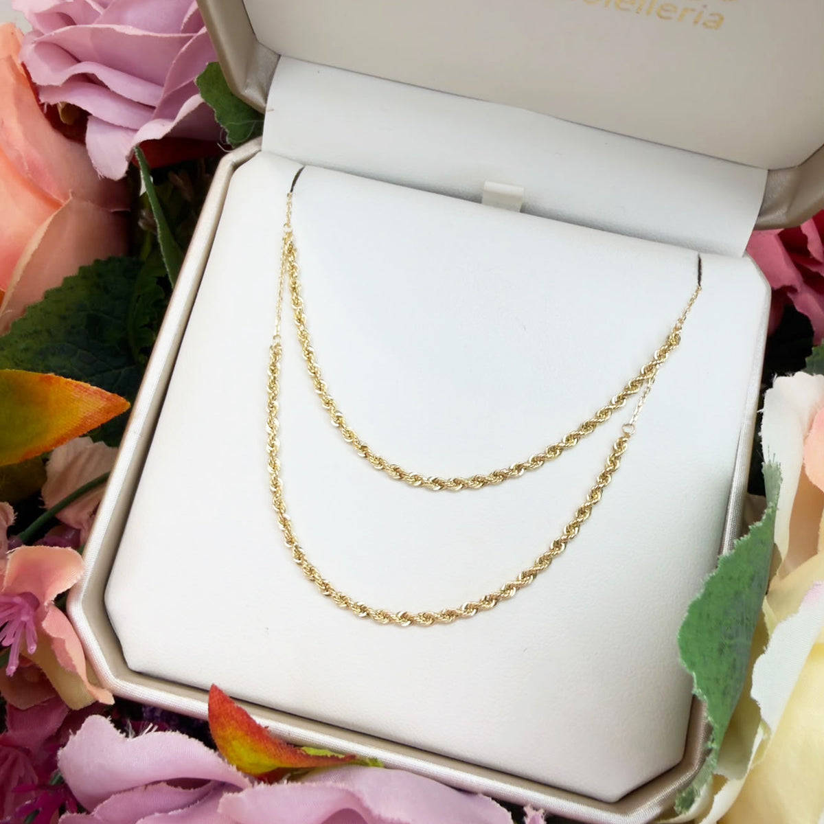 COLLANA DOPPIO FILO TORCHON IN ORO GIALLO 18 KT (750)