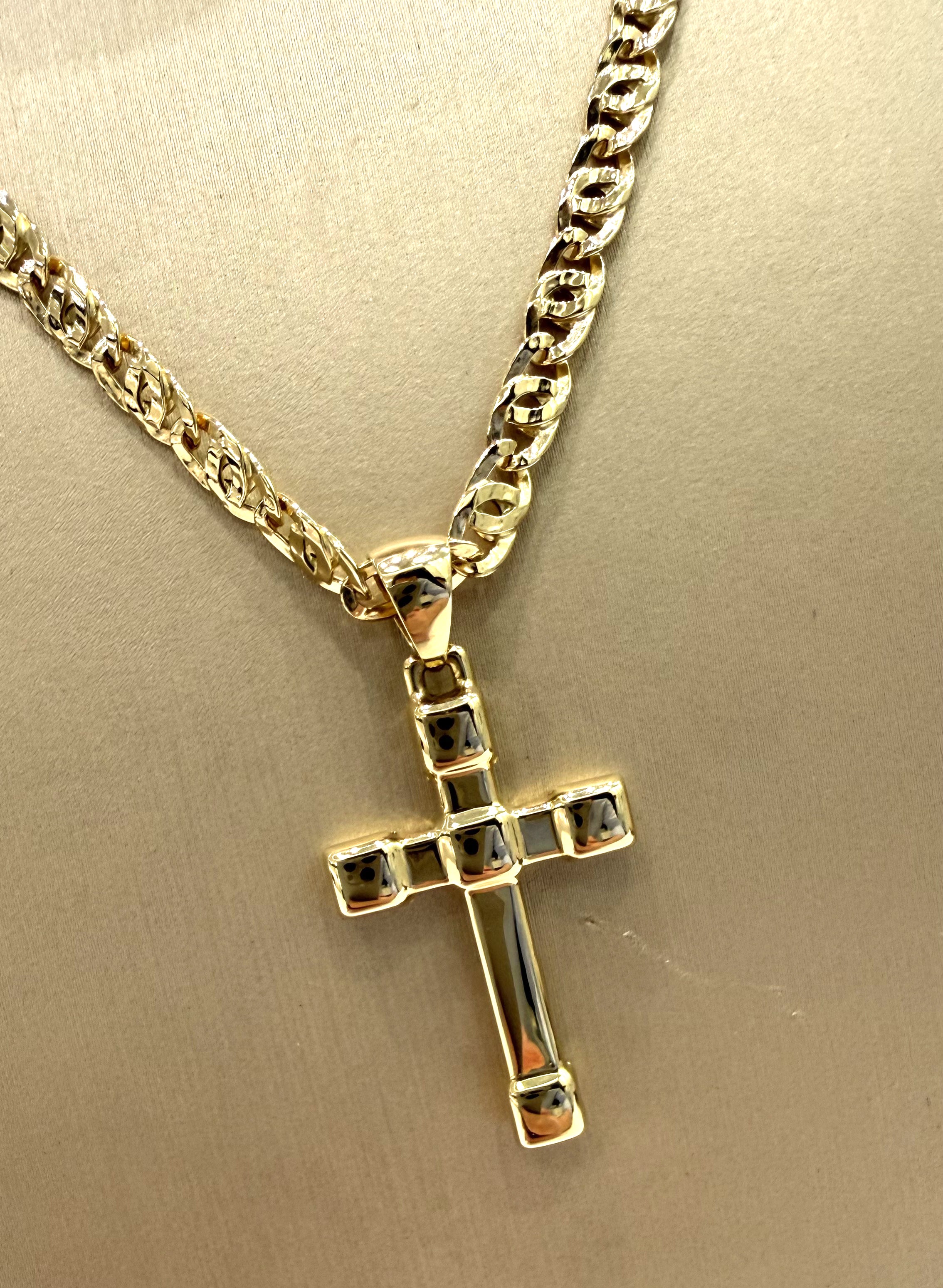 Collana con Croce in Oro Giallo 18 KT