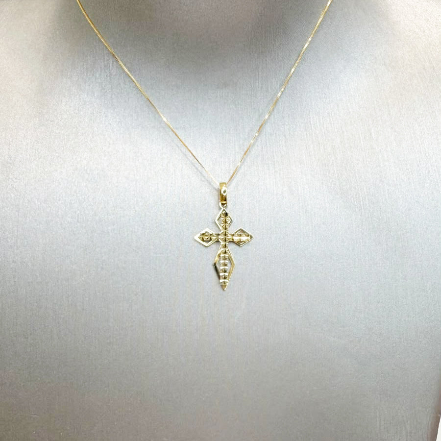 Croce diamantata in oro giallo 18 KT (750)