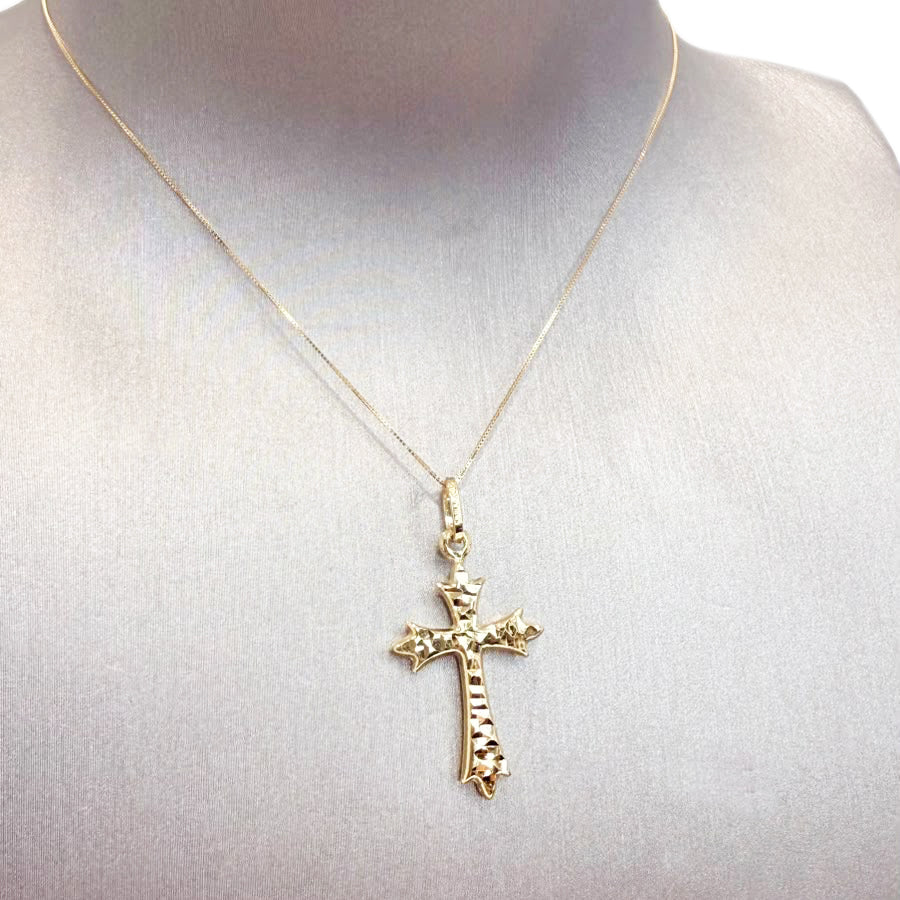 Croce sfaccettata in oro giallo 18 KT (750)