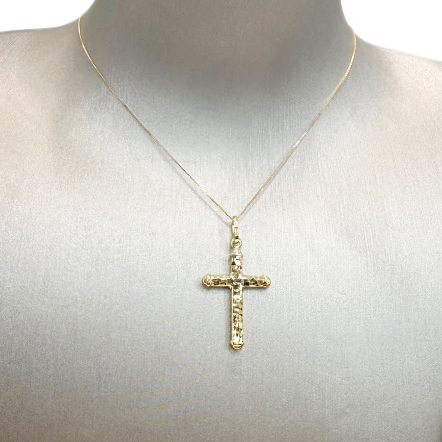 Croce sfaccettata in oro giallo 18 KT (750)