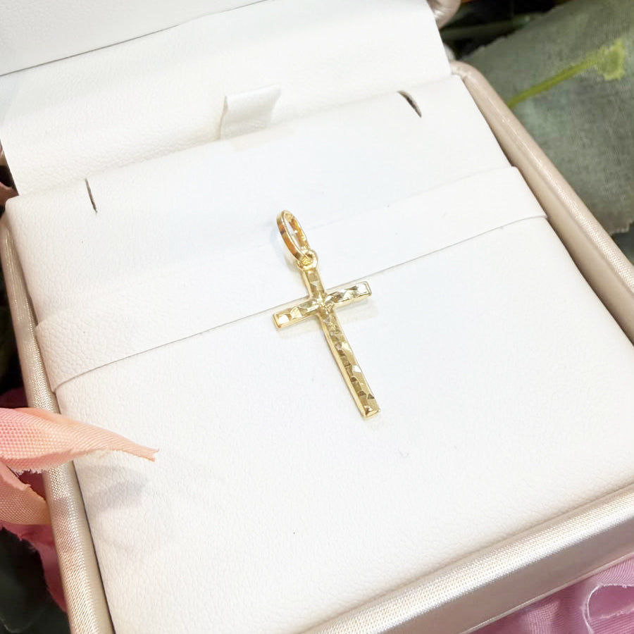 Ciondolo Croce sfaccettata in oro giallo 18 KT (750)