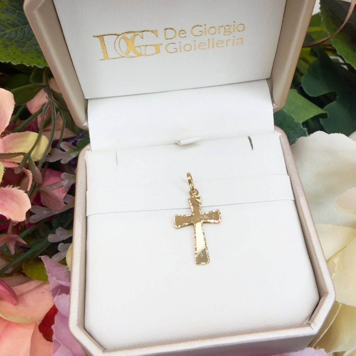 PENDENTE CROCE UNISEX IN ORO GIALLO 18 KT (750)