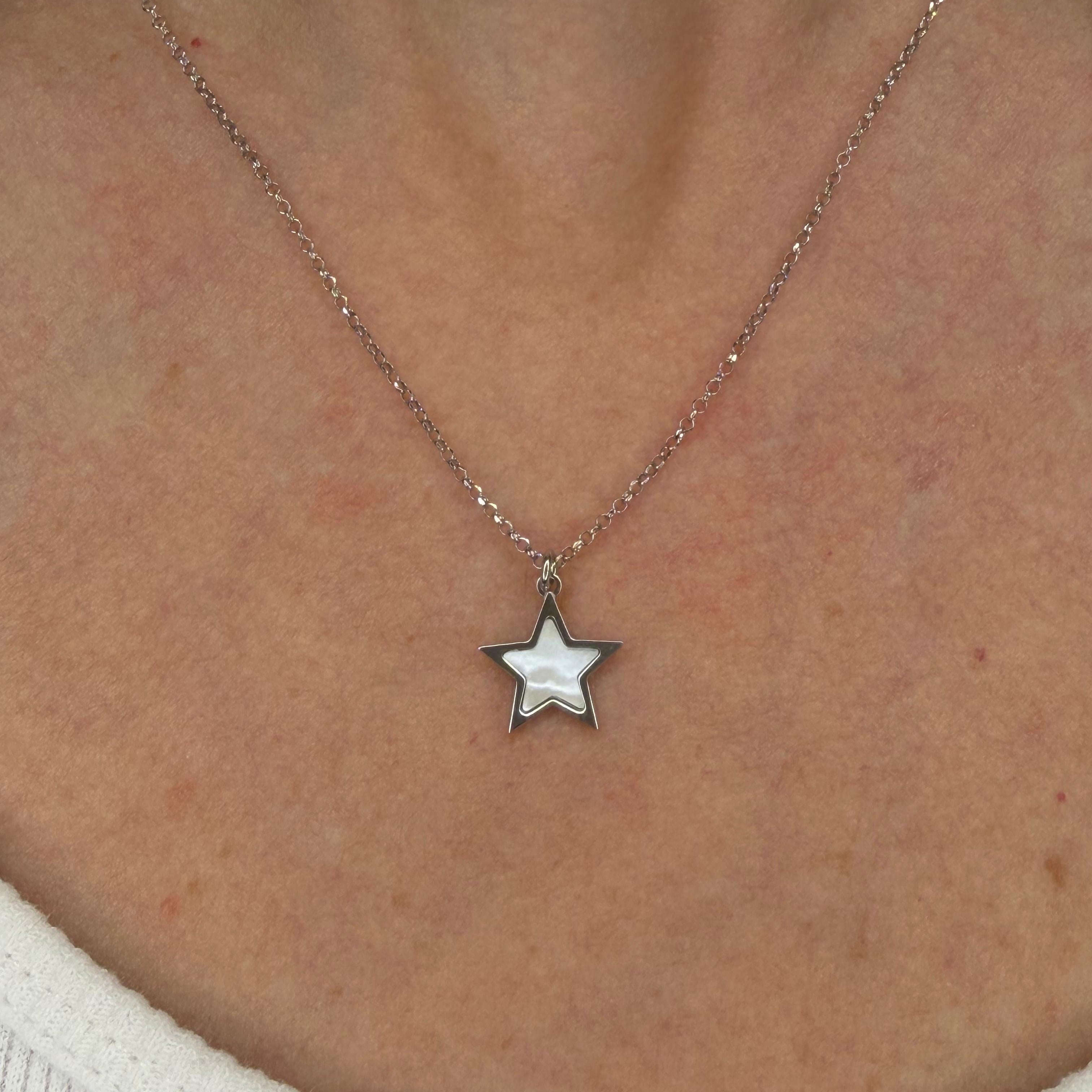 COLLANA STELLA IN ARGENTO SILVER E MADREPERLA
