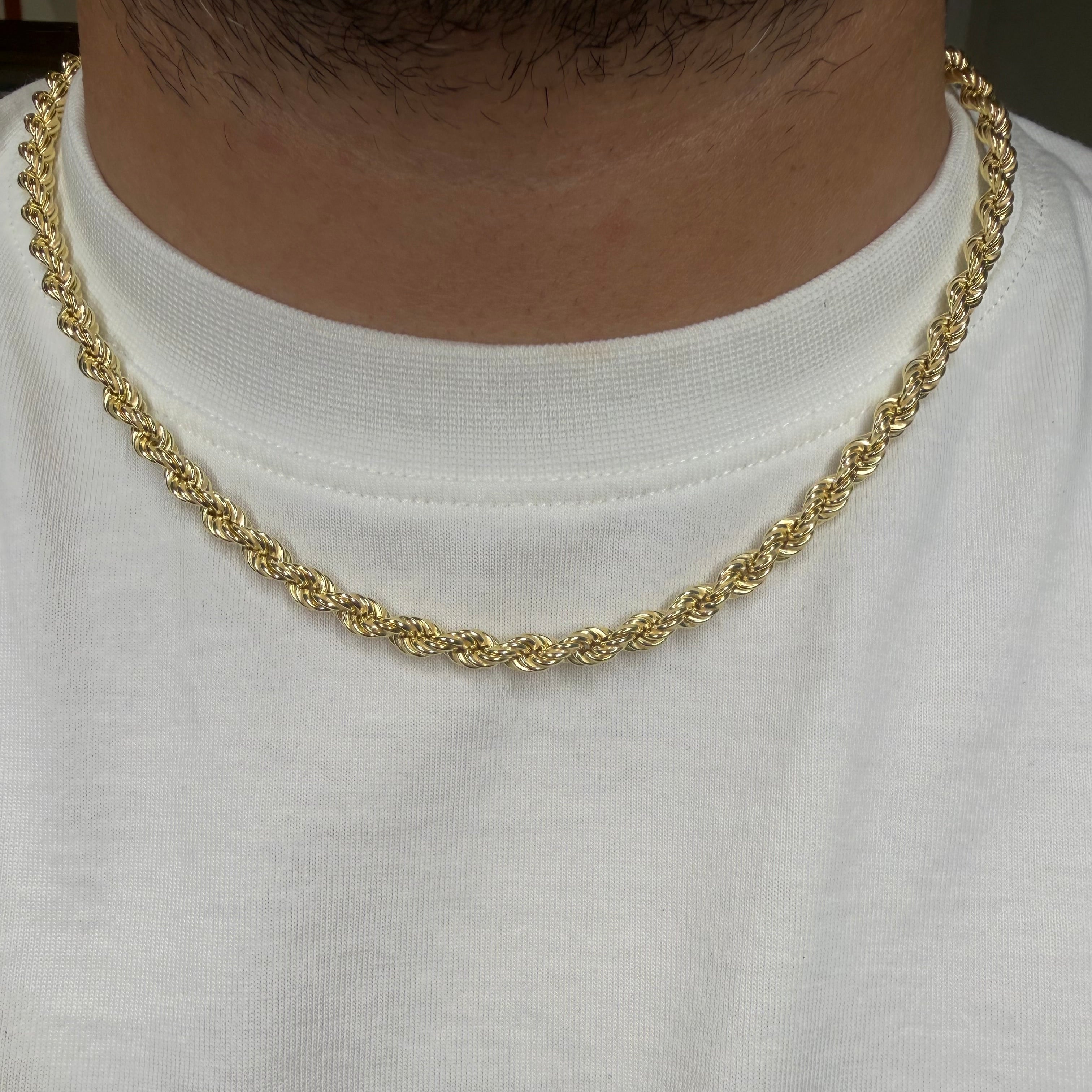 COLLANA UNISEX CORDA IN ARGENTO 925 DORATO