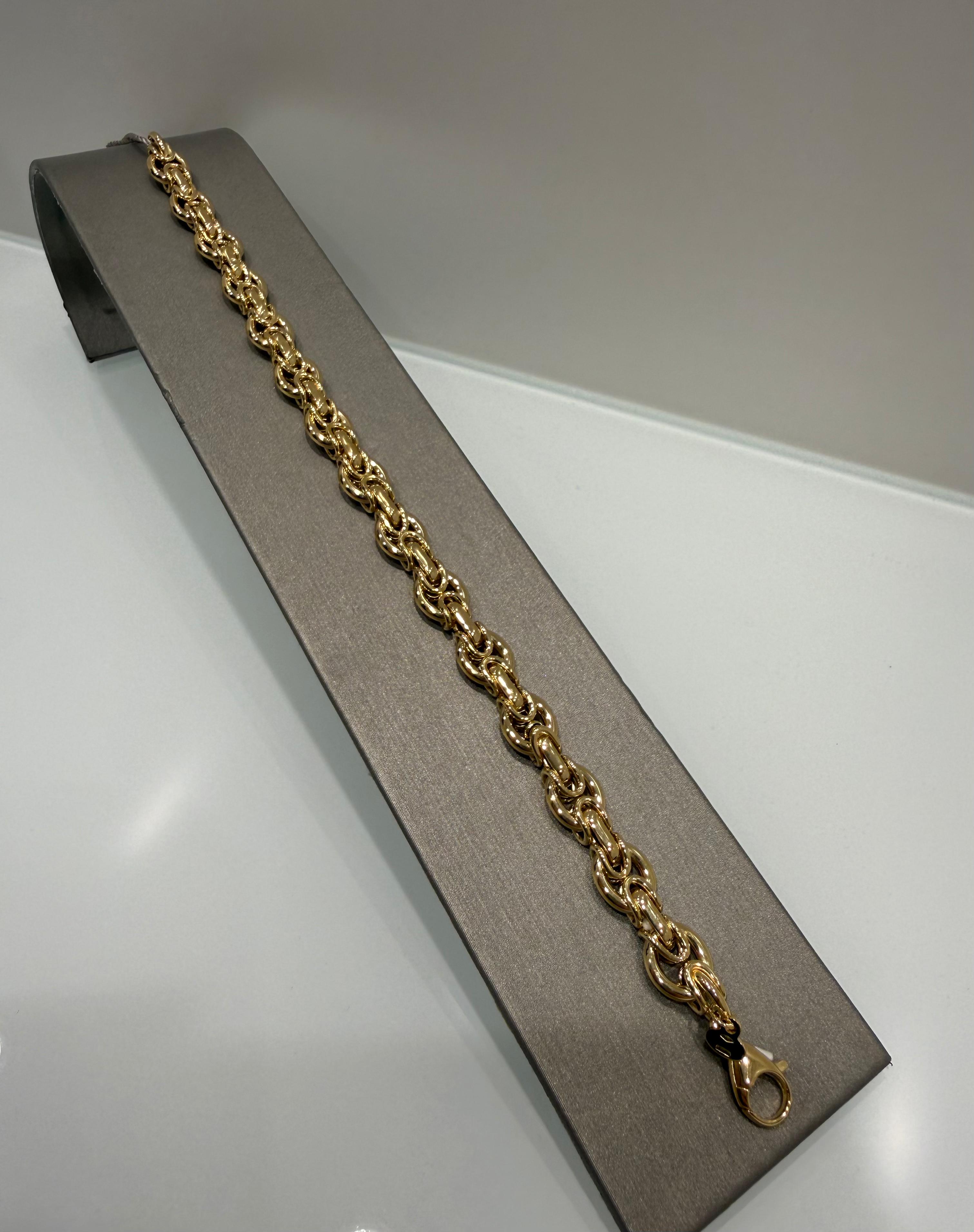 Bracciale in Oro Giallo 18KT (750) a Maglie Intrecciate – Made in Italy