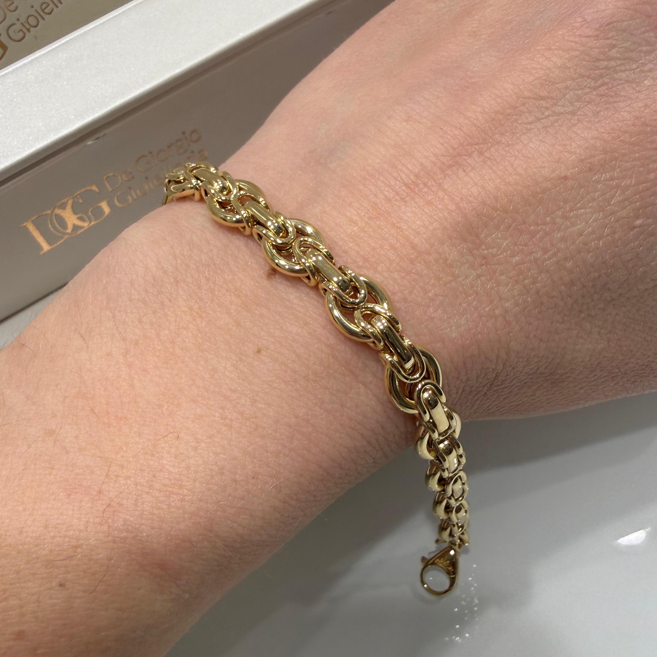 Bracciale in Oro Giallo 18KT (750) a Maglie Intrecciate – Made in Italy