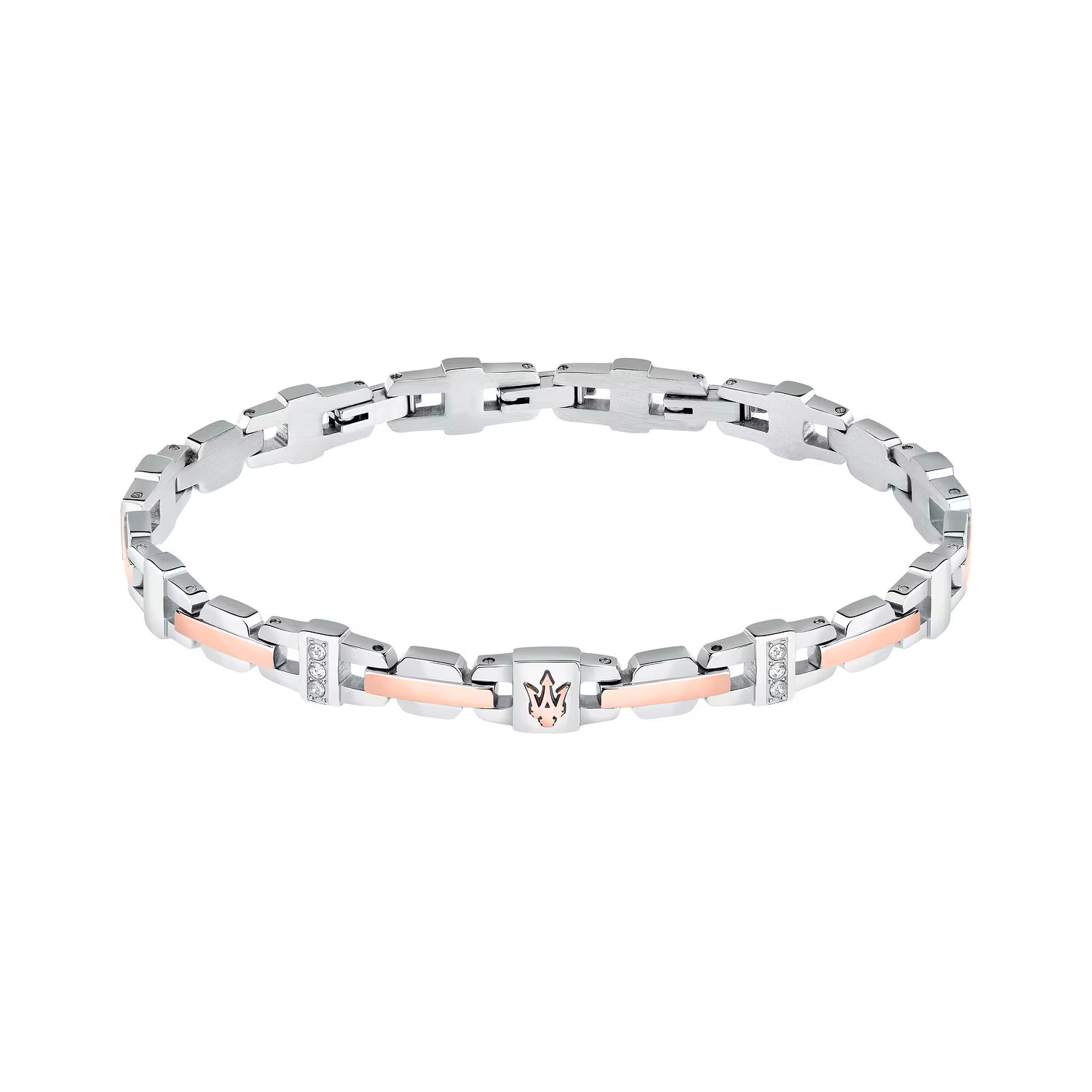 BRACCIALE UOMO MASERATI ICONIC ACCIAIO SILVER ROSE GOLD