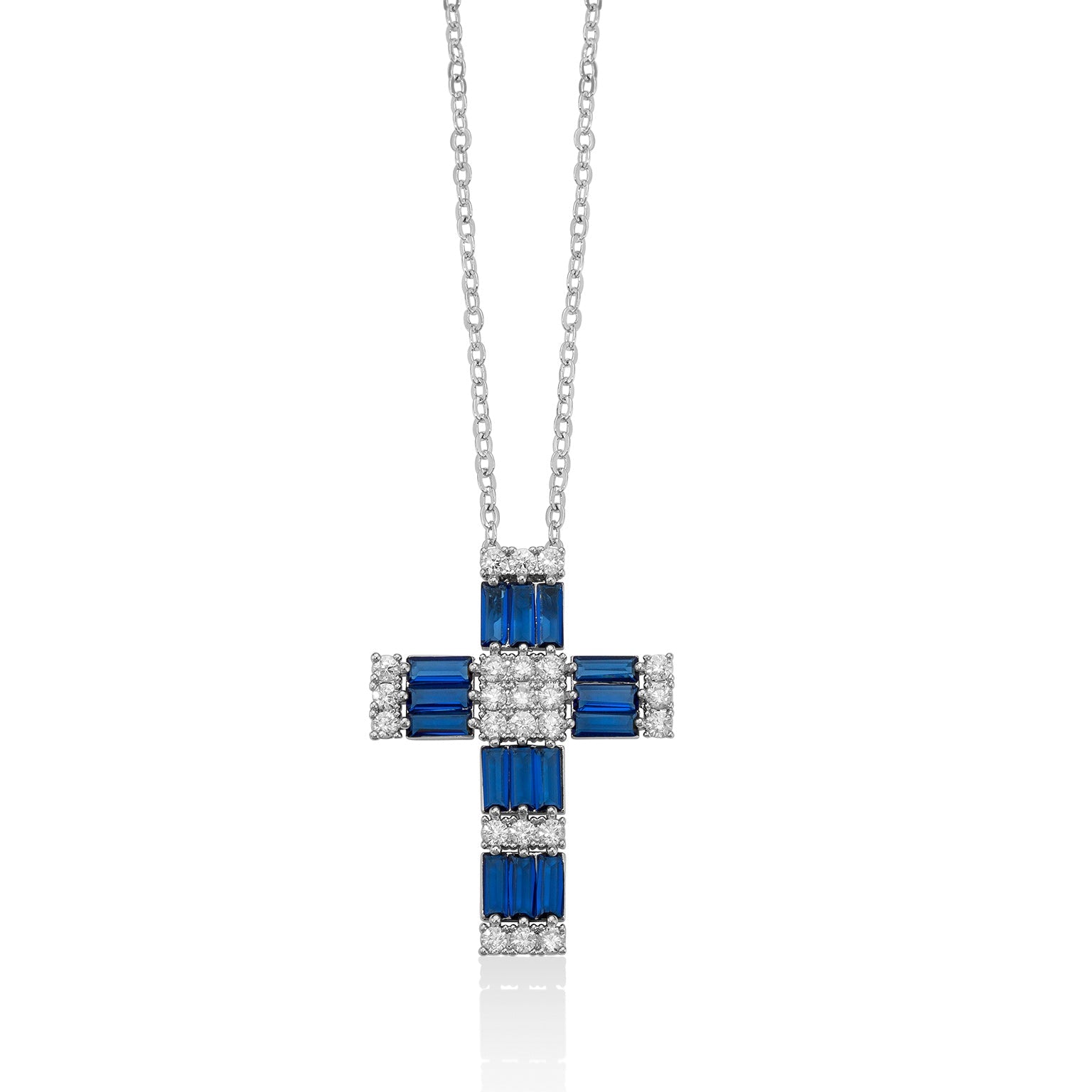 COLLANA KIARA CROCE PIETRE BLU