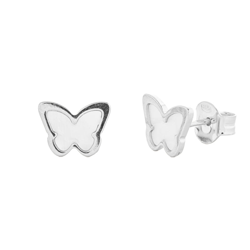 ORECCHINI FARFALLA IN ARGENTO SILVER E MADREPERLA