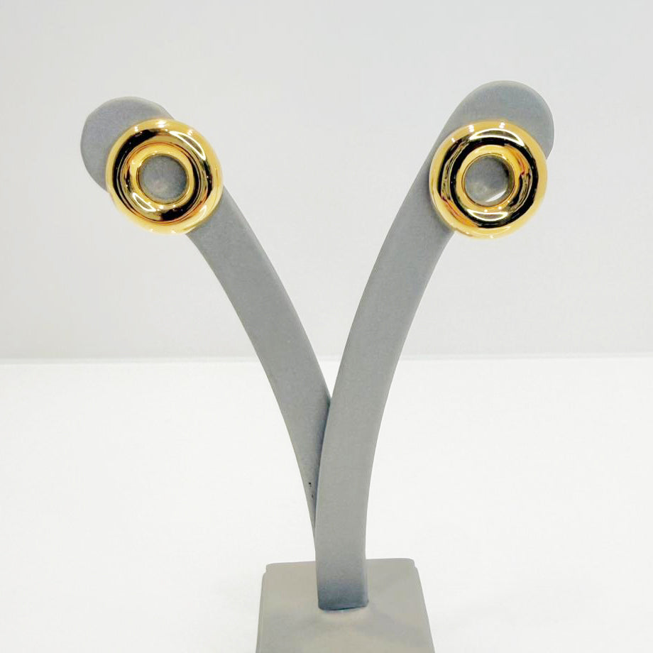 Orecchini a lobo cerchio concentrico in oro giallo 18KT (750)